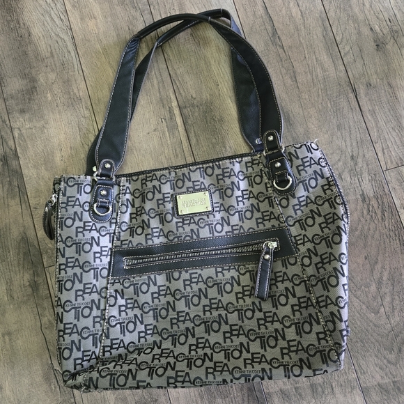 Kenneth Cole Reaction Black and Gray Tote Bag - Picture 1 of 12
